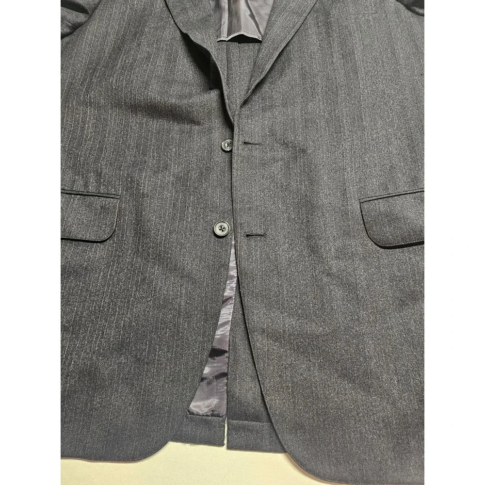 Norman Hilton Connollys Mens 42L Pinstripe Blazer‎ Charcoal Gray 2 Button Jacket